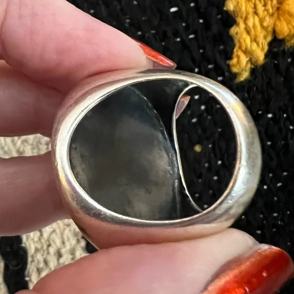 ❤️ Silpada Sterling Silver Retired Roman Medallion Coin Ring Sz8 Statement R1901 - Picture 12 of 16